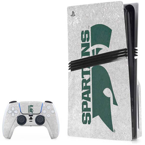Michigan State University Spartans Half Logo PS5 Pro Disk Bundle  Skin